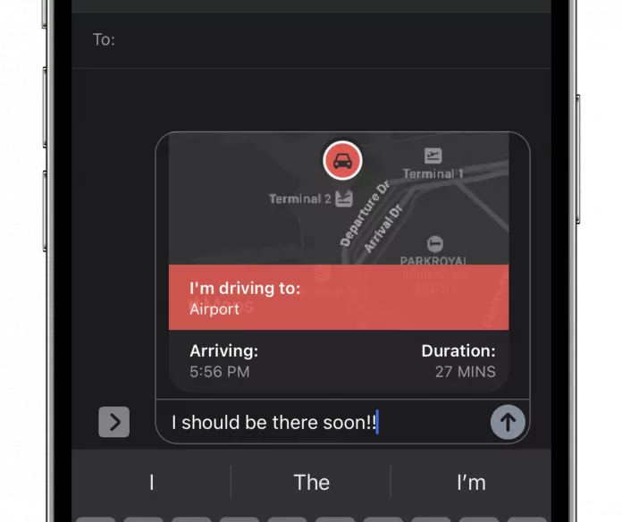 Send from a location or via the dedicated iMessage app